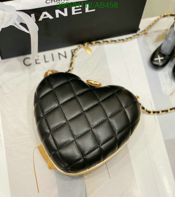 Chanel 2023 CC Heart Minaudiere Black & Gold Metal Clutch mirrror 1:1 - Image 8