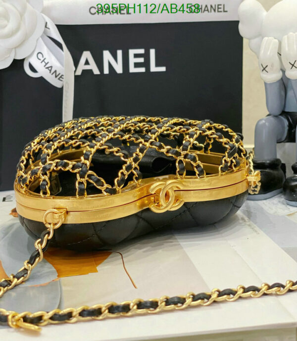Chanel 2023 CC Heart Minaudiere Black & Gold Metal Clutch mirrror 1:1 - Image 6