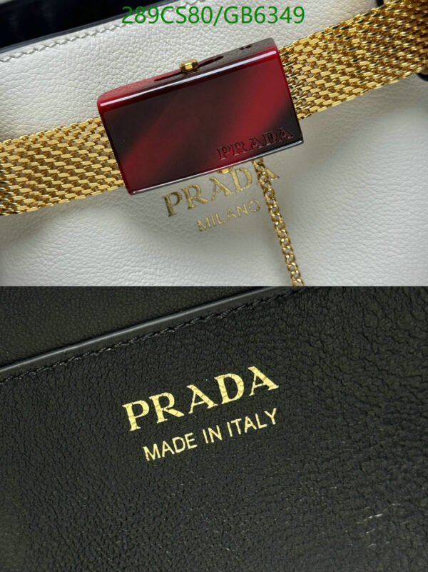Prada Buckle leather bucket bag with jeweled belt Mirror Quality 1:1 - Image 13