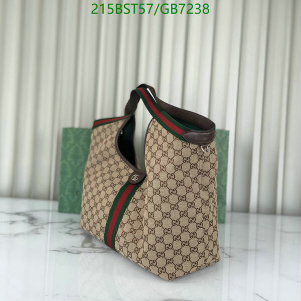 Beige GG Canvas Gucci Giglio Tote – Large Brown Trim Luxury Bag for Women - Image 2