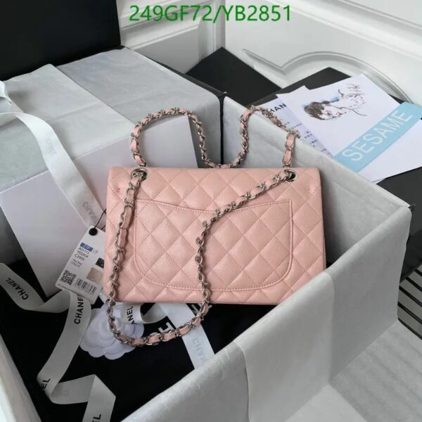 Chanel Pink Calfskin Medium Classic Double Flap Shoulder Bag 49643 - Image 4