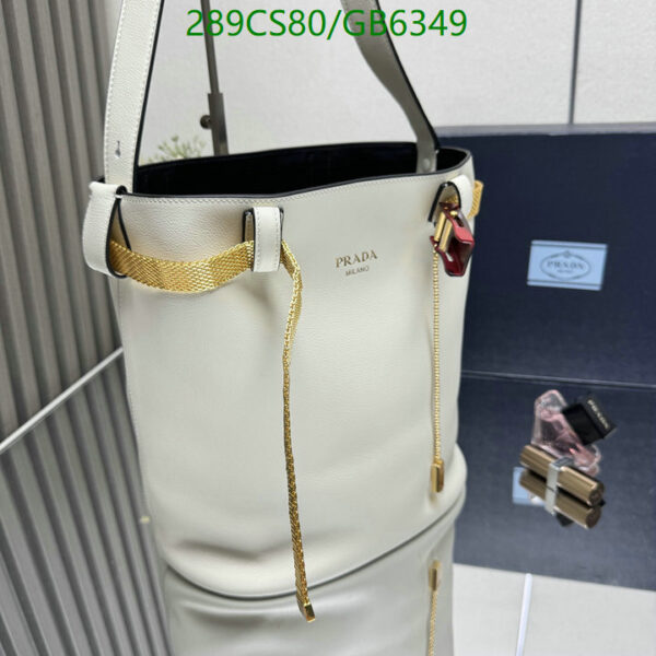 Prada Buckle leather bucket bag with jeweled belt Mirror Quality 1:1 - Image 7