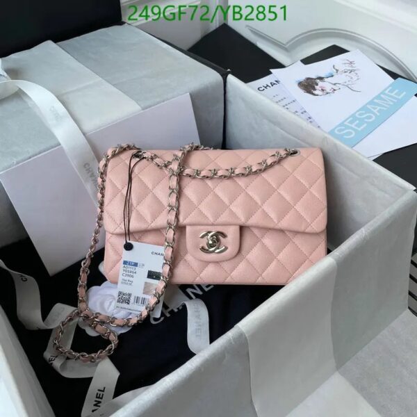 Chanel Pink Calfskin Medium Classic Double Flap Shoulder Bag 49643 - Image 2