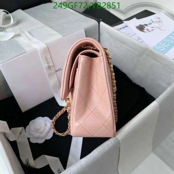 Chanel Pink Calfskin Medium Classic Double Flap Shoulder Bag 49643 - Image 5