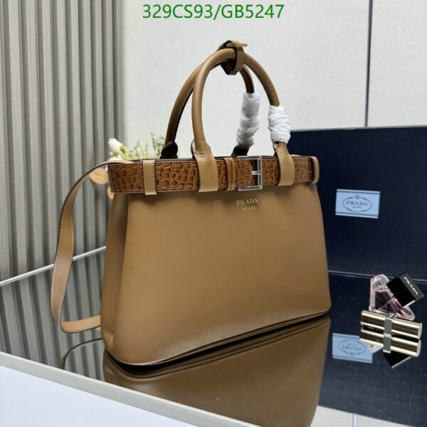 Luxury Prada Buckle Medium leather handbag with belt - Image 4