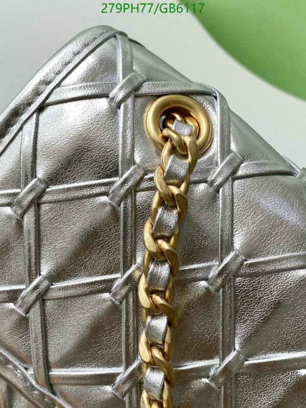 Chanel CC 25C Flap Bag Silver  Metallized Braided Calfskin & Gold Metal 1:1 mirror quality - Image 11