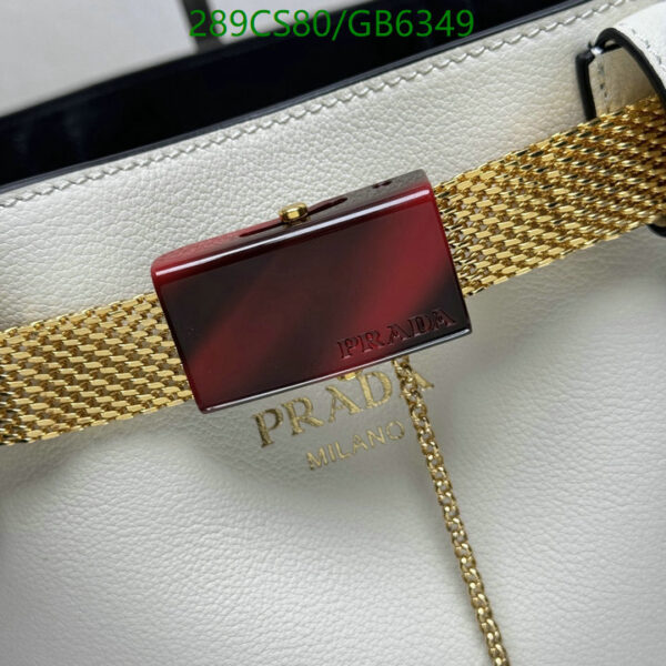 Prada Buckle leather bucket bag with jeweled belt Mirror Quality 1:1 - Image 10