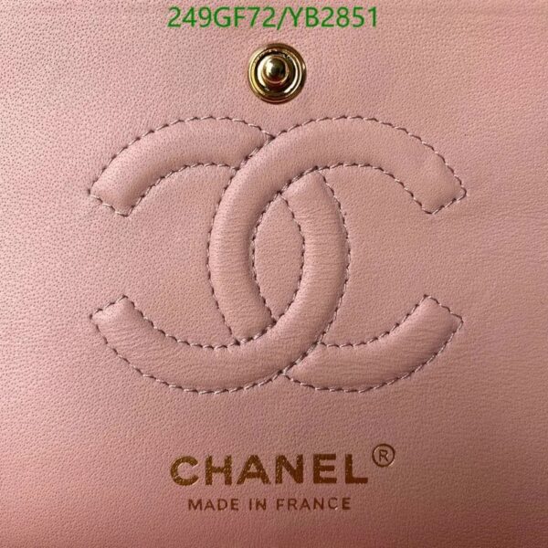 Chanel Pink Calfskin Medium Classic Double Flap Shoulder Bag 49643 - Image 10