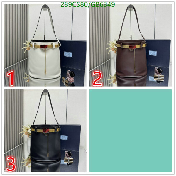 Prada Buckle leather bucket bag with jeweled belt Mirror Quality 1:1 - Image 14