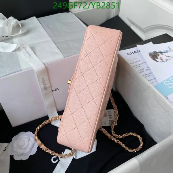 Chanel Pink Calfskin Medium Classic Double Flap Shoulder Bag 49643 - Image 6