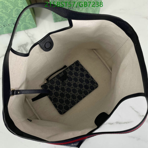 Luxury Gucci GG Denim Tote Bag – Blue & White Giglio Large Designer Purse - Image 9