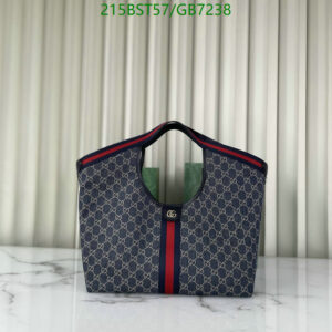 Luxury Gucci GG Denim Tote Bag – Blue & White Giglio Large Designer Purse