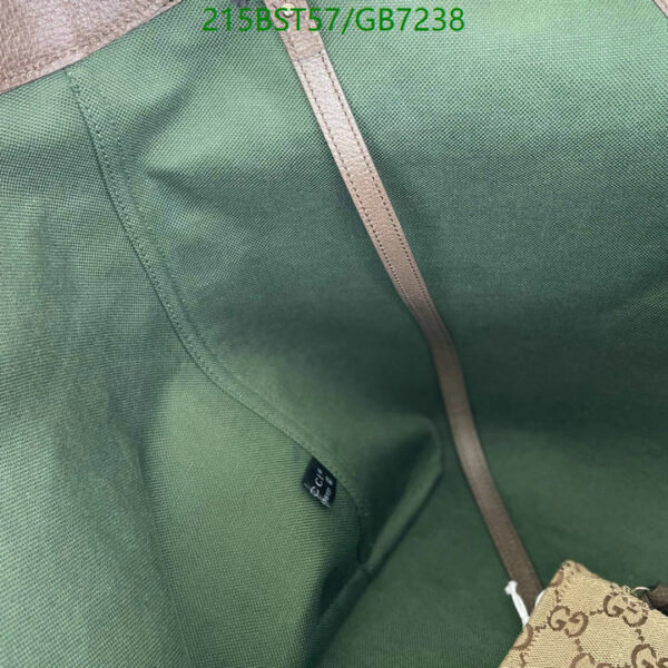 Beige GG Canvas Gucci Giglio Tote – Large Brown Trim Luxury Bag for Women - Image 9