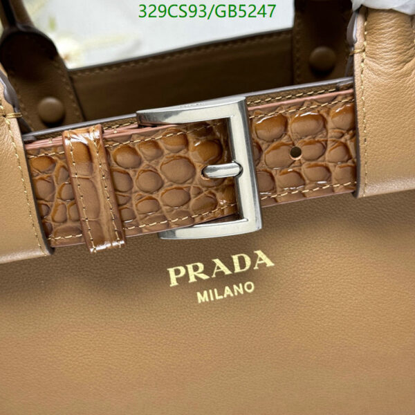 Luxury Prada Buckle Medium leather handbag with belt - Image 8