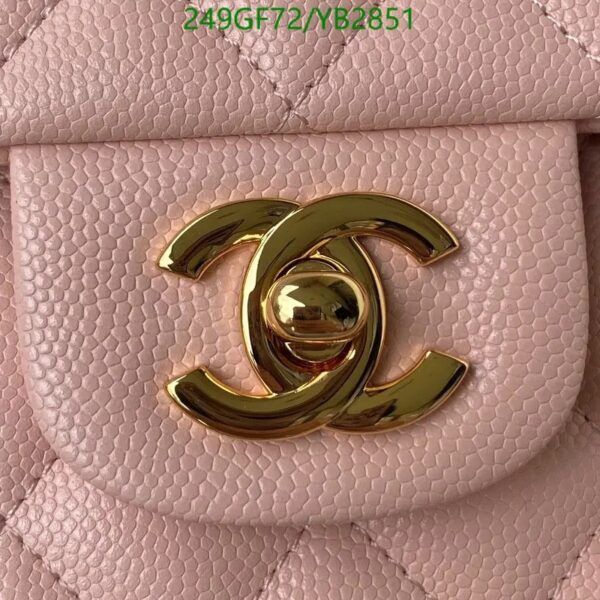 Chanel Pink Calfskin Medium Classic Double Flap Shoulder Bag 49643 - Image 8