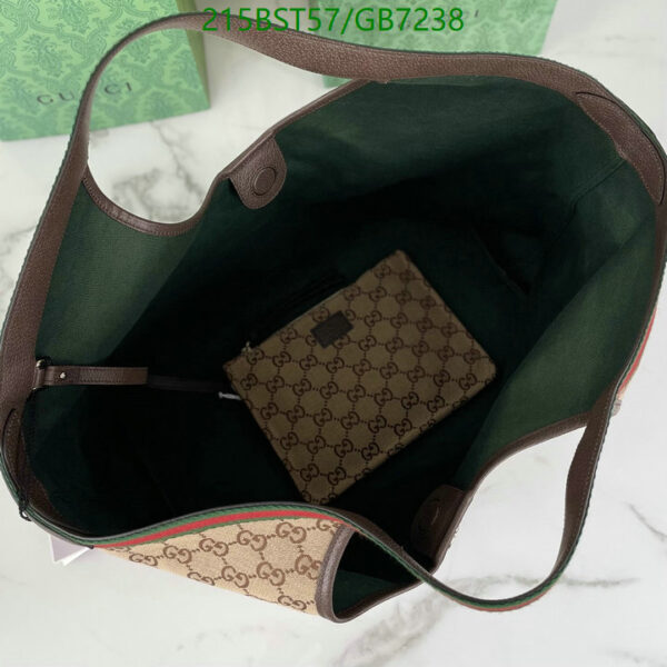 Beige GG Canvas Gucci Giglio Tote – Large Brown Trim Luxury Bag for Women - Image 8